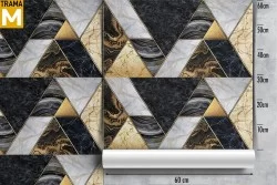 Wallpaper geometric marble tile decoration