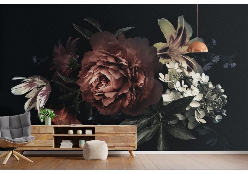 Wallpaper bouquet flowers vintage nature