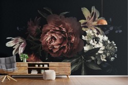 Wallpaper bouquet flowers vintage nature