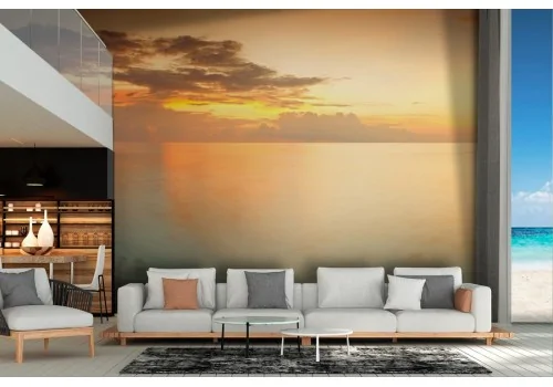 Wallpaper landscape sea at sunset dawn