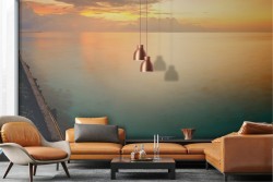 Wallpaper landscape sea at sunset dawn