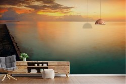 Wallpaper Dawn Sunset Beach and Sea