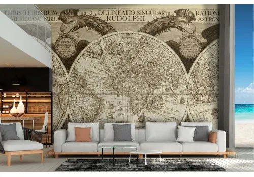 Ancient Mediterranean world map wallpaper
