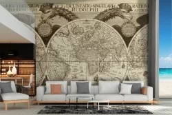 Carta da Parati mappamondo antico Mediterraneo