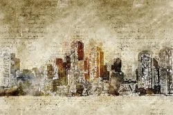 Carta da Parati Design e Stili Mappe Città Trasporti Città Astratta Dipinti e Acquerelli