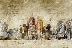 Wallpaper Design and Styles City Maps Transportation Abstract City Paintings and Watercolors