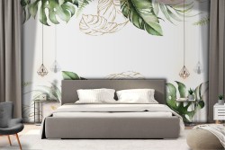 Vintage Flowers Leaves Wallpaper