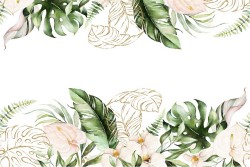 Carta da Parati Design e Stili Flora e Fauna Fiori Foglie Vintage