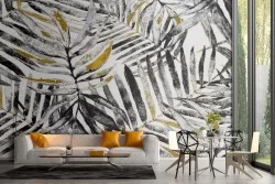 Carta da Parati foglie stilizzate design moderno