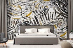 Modern Leaves Wallpaper Stylized Nature