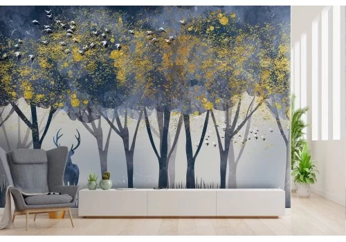 Carta da Parati foresta astratta natura glamour