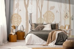 Carta da Parati animali Foreste e Alberi Natura Stilizzata