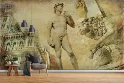 Florence vintage statues wallpaper