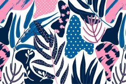 Wallpaper Design and Styles Abstract Flora and Fauna Modern Flowers Nature