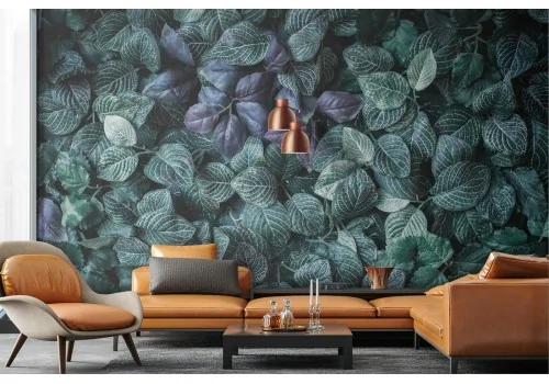 Carta da Parati natura cespuglio foglie verdi 2