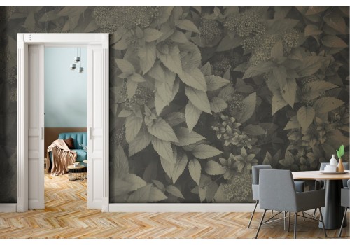 Wallpaper nature leaves design antique filter