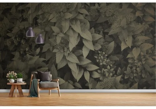 Wallpaper nature leaves design antique filter 2