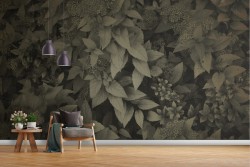 Wallpaper nature leaves design antique filter