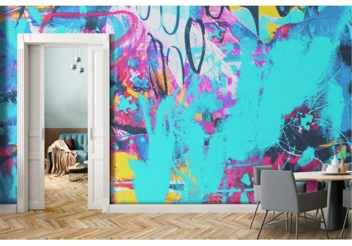 Graffiti wallpaper colorful street art modern design
