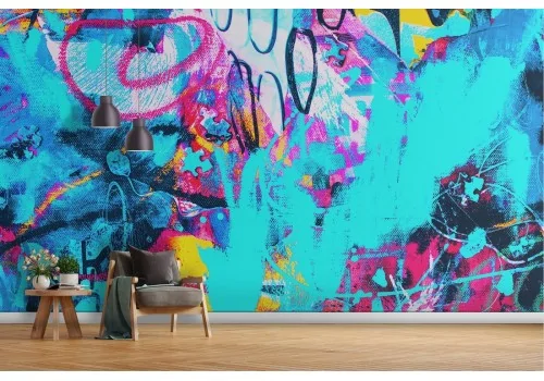 Graffiti wallpaper colorful street art modern design 2