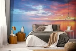 Carta da Parati Alba Tramonto Cielo Spiaggia e Mare