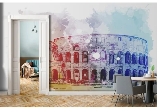 Carta da Parati colosseo illustrazione astratta