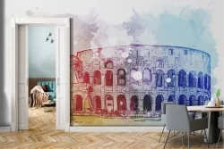 Carta da Parati colosseo illustrazione astratta