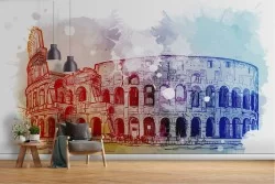 Colosseum abstract illustration wallpaper