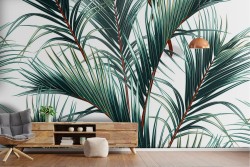 Carta da Parati foglie tropicali illustrazione natura