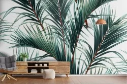 Carta da Parati foglie tropicali illustrazione natura