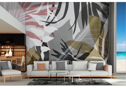 Abstract leaves wallpaper modern design nature