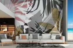 Abstract leaves wallpaper modern design nature