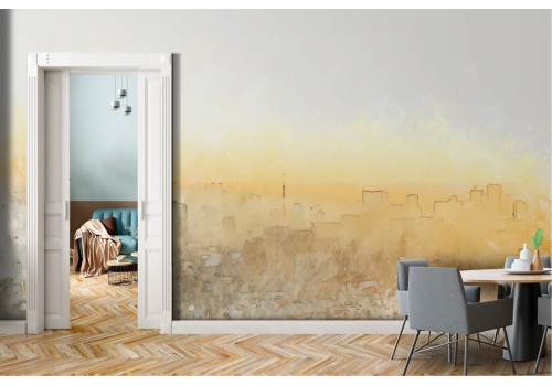 Carta da Parati skyline acquerello città