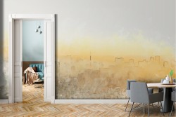 Carta da Parati skyline acquerello città