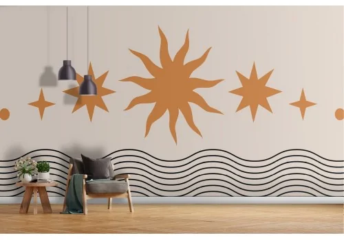 Sun and Waves Abstract Illustration Wallpaper 2