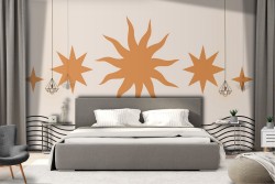 Oriental Zen Stylized Wallpaper Stripes and Waves