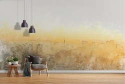 Watercolor city skyline wallpaper