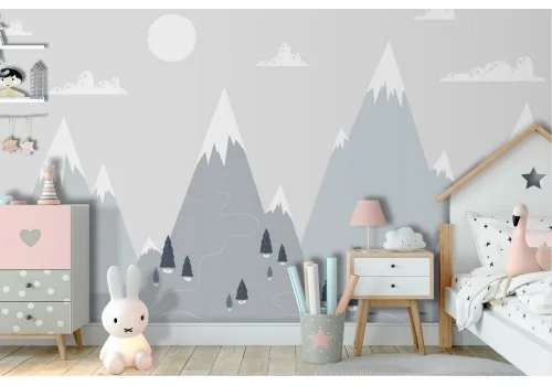 Wallpaper snowy mountain landscape nature children 2