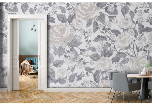 Carta da Parati rose bianche decorazione natura