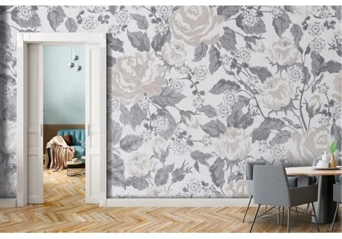 Carta da Parati rose bianche decorazione natura