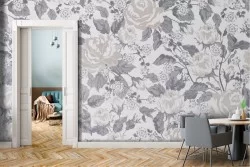 Carta da Parati rose bianche decorazione natura