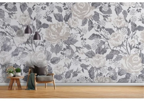 Carta da Parati rose bianche decorazione natura 2