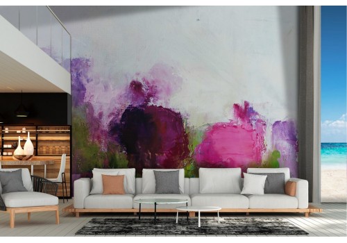 Abstract color flowers wallpaper nature painting