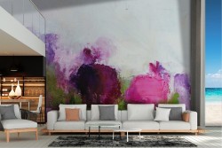 Carta da Parati fiori colore astratto natura dipinto