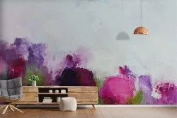 Carta da Parati Dipinti e Acquerelli Fiori Moderna Astratta