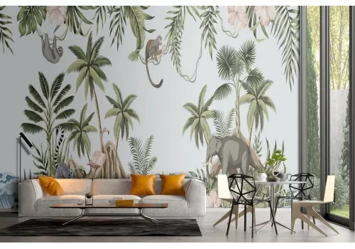 Abstract tropical forest wallpaper illustration 2