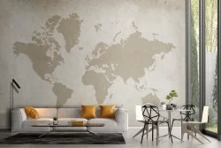 Minimalist stylized world map wallpaper