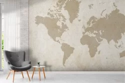 Minimalist stylized world map wallpaper