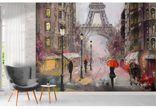 Paris city watercolor wallpaper 2