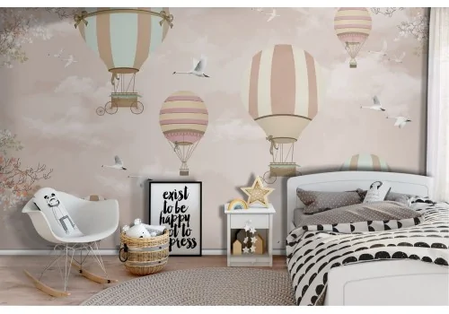Hot air balloon wallpaper children's decoration